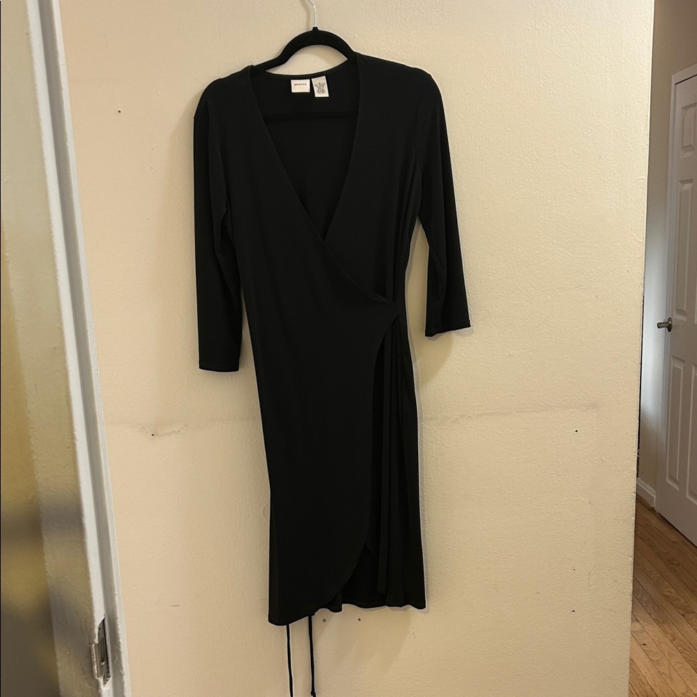Merona Black Long Sleeve Wrap Dress*